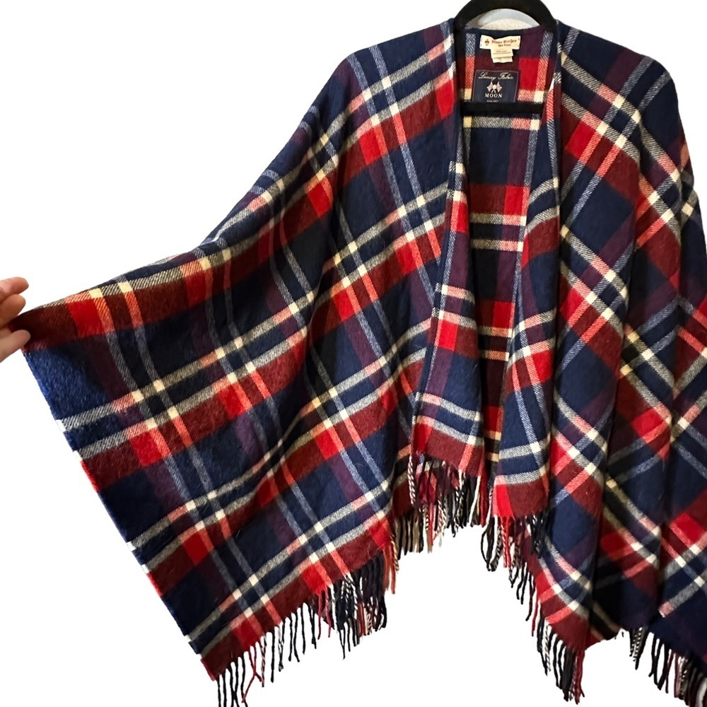 Brooks Brothers Red Fleece 100% Wool Wrap Cape Cardigan Made‎ in England - Picture 9 of 13